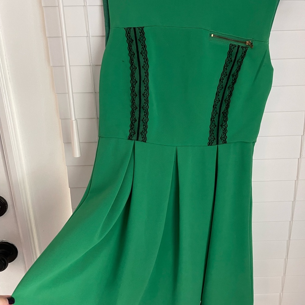 Green dress with lace